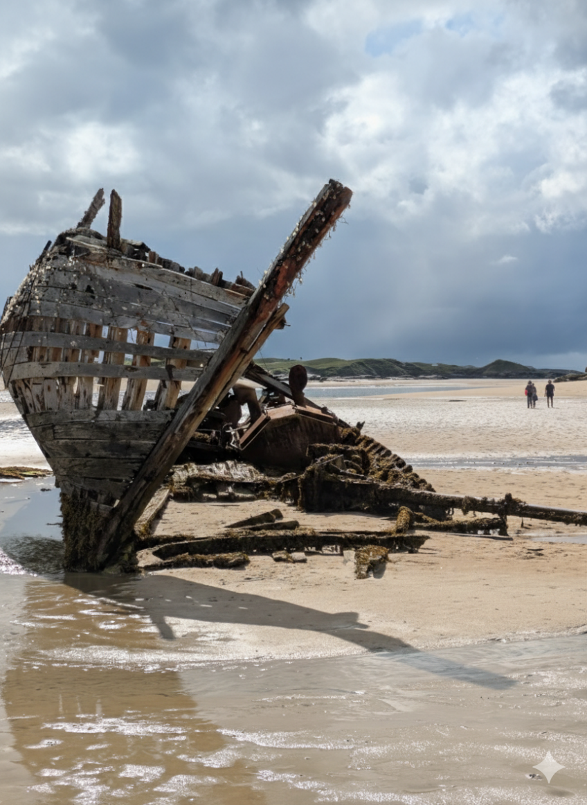 アイルランド北部のドニゴールで、45年以上眠り続ける難破船「Bád Eddie」